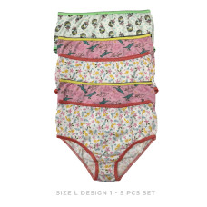 Teenager Panty for Girls Size L (5pcs Set): Design 1
